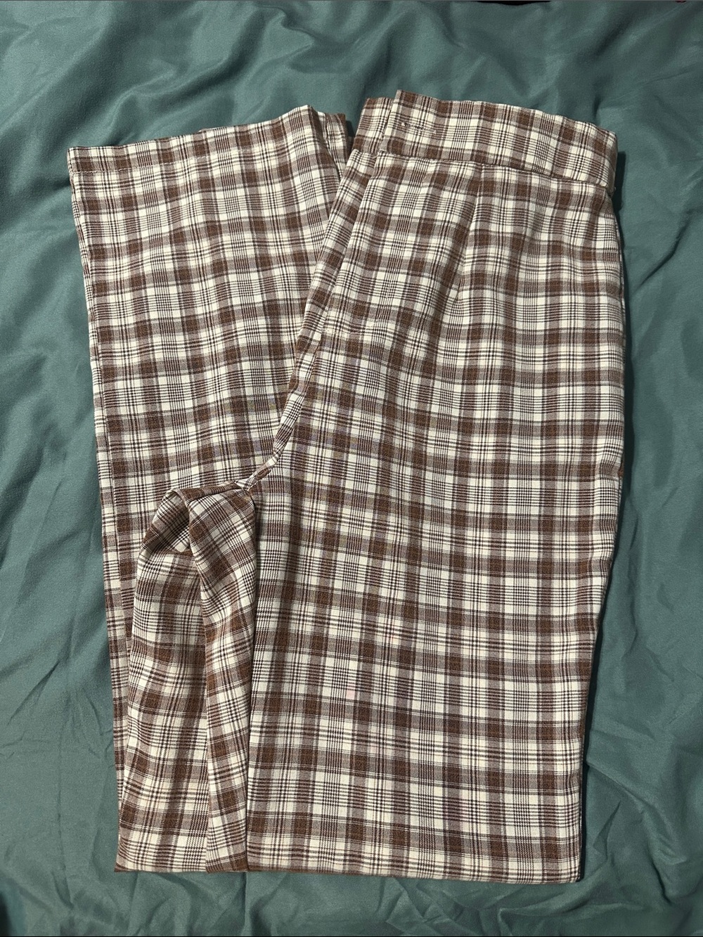 Women’s Brown Plaid Casual Pants